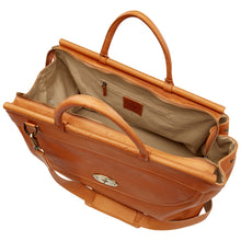 Load image into Gallery viewer, Leather Wanderlust Turnlock Carpet Bag
