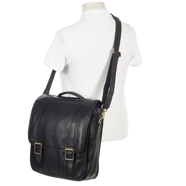 clava leather upright porthole briefcase backpack Clava Vachetta Leather Upright Porthole Brief