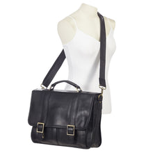 Load image into Gallery viewer, Classic Leather Flap Briefcase