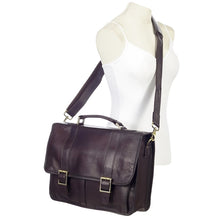 Load image into Gallery viewer, Classic Leather Flap Briefcase