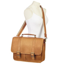 Load image into Gallery viewer, Classic Leather Flap Briefcase