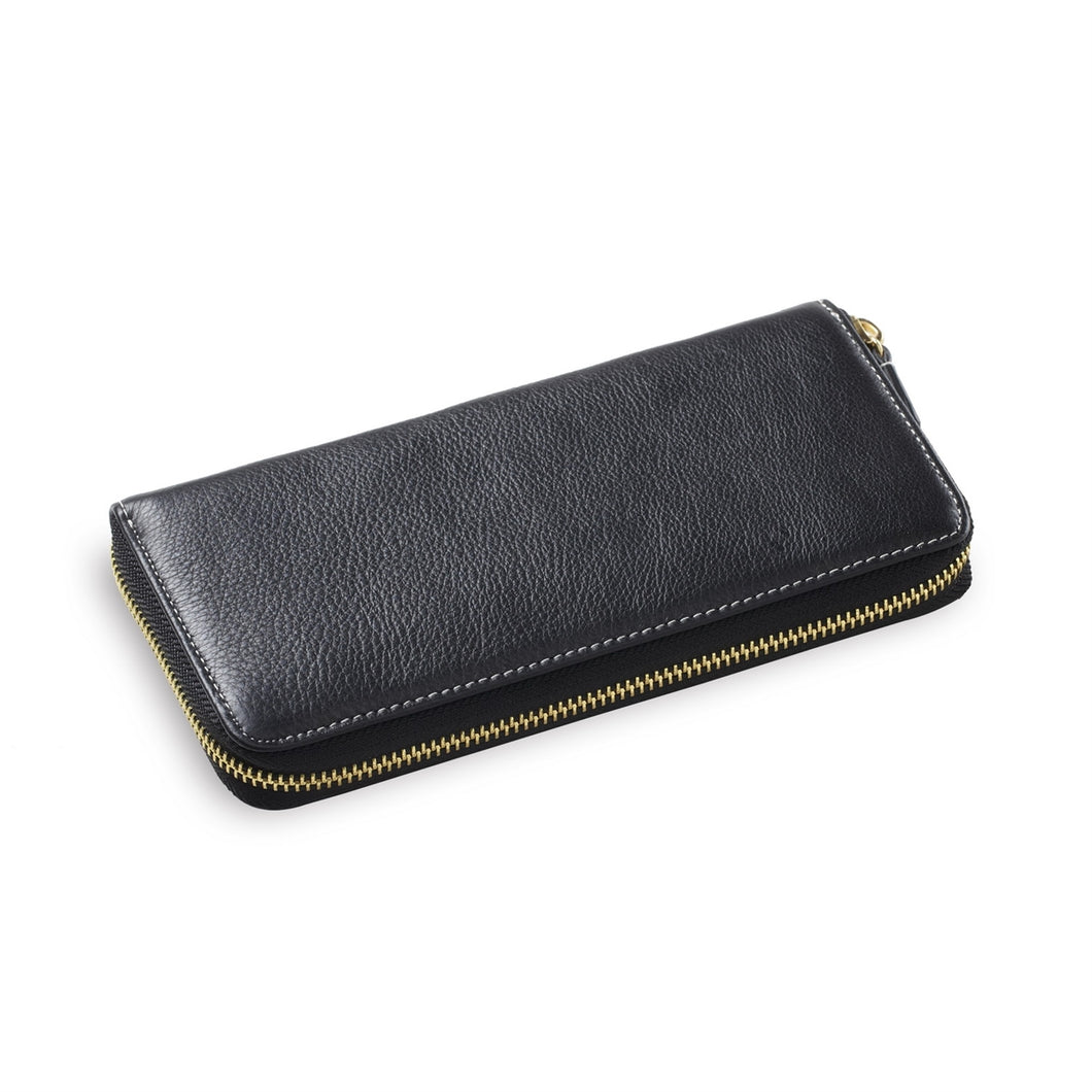 Leather Zip Around Clutch Wallet