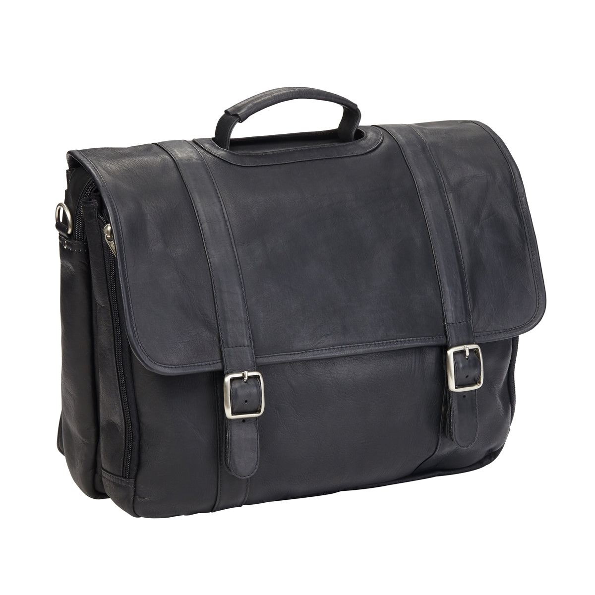 Leather Buckle Laptop Briefcase by Clava CLAVA