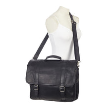 Load image into Gallery viewer, Leather Gusset Laptop Briefcase by Clava