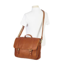 Load image into Gallery viewer, Leather Gusset Laptop Briefcase by Clava