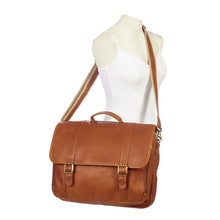 Load image into Gallery viewer, Leather Gusset Laptop Briefcase by Clava