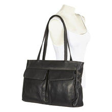 Load image into Gallery viewer, Two Pocket Leather Tote