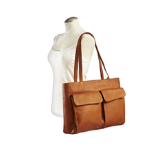 Load image into Gallery viewer, Two Pocket Leather Tote