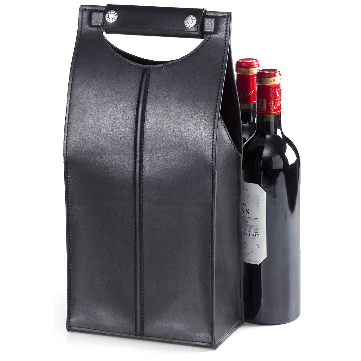 Deluxe Two Bottle Wine Carrier in Colombian Leather