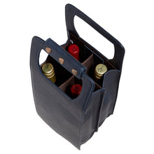Load image into Gallery viewer, Leather Four Bottle Wine Carrier