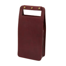 Load image into Gallery viewer, Leather Two Bottle Wine Carrier