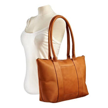 Load image into Gallery viewer, Leather Zip Top Shopper
