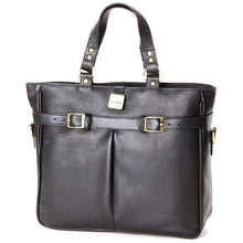 Load image into Gallery viewer, Leather Pleated Buckle Tote
