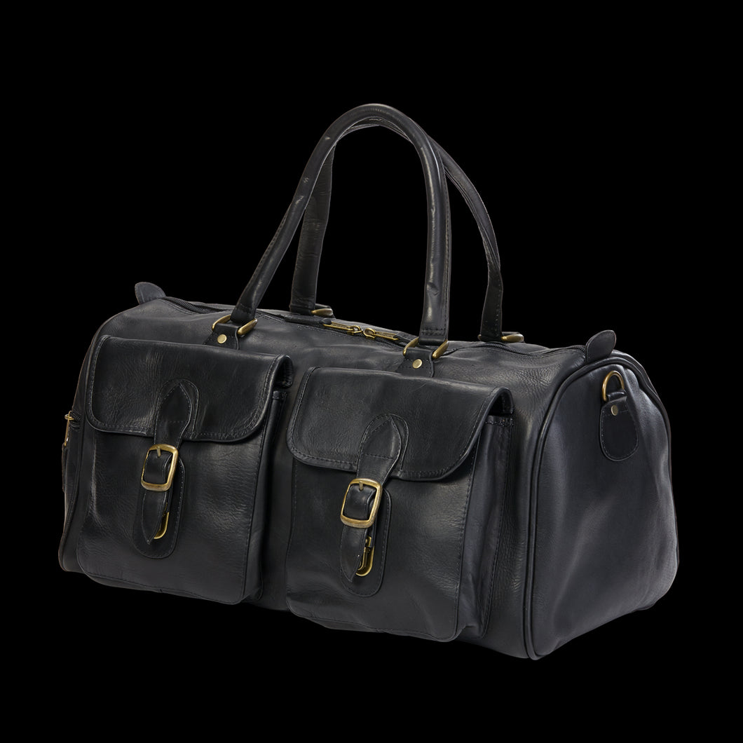 Two Pocket Leather Duffel