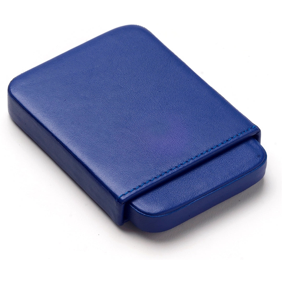 Outus 2-Pack PU Leather Business Card Holder - Magnetic Closure Wallet Case For Cards & IDs (Blue)