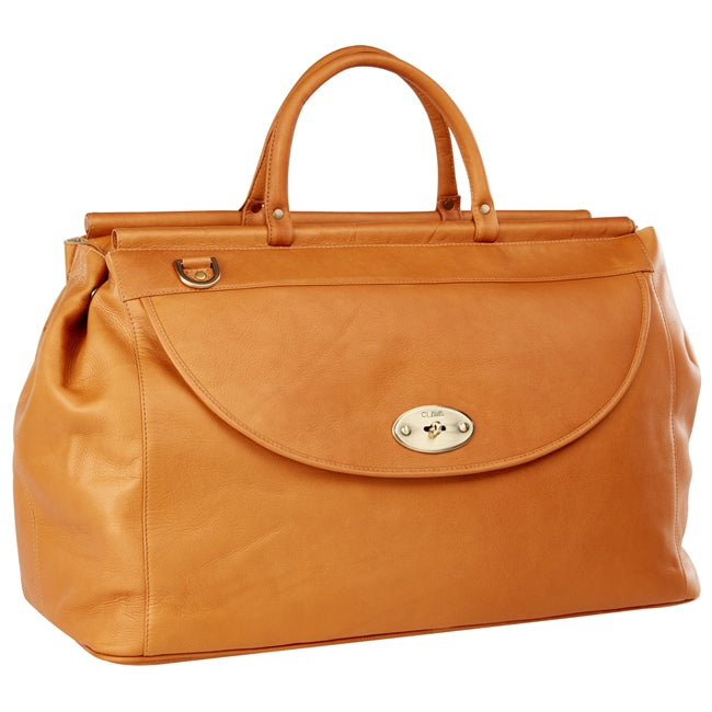 Wanderlust Leather Turnlock Carpet Bag by Clava – CLAVA