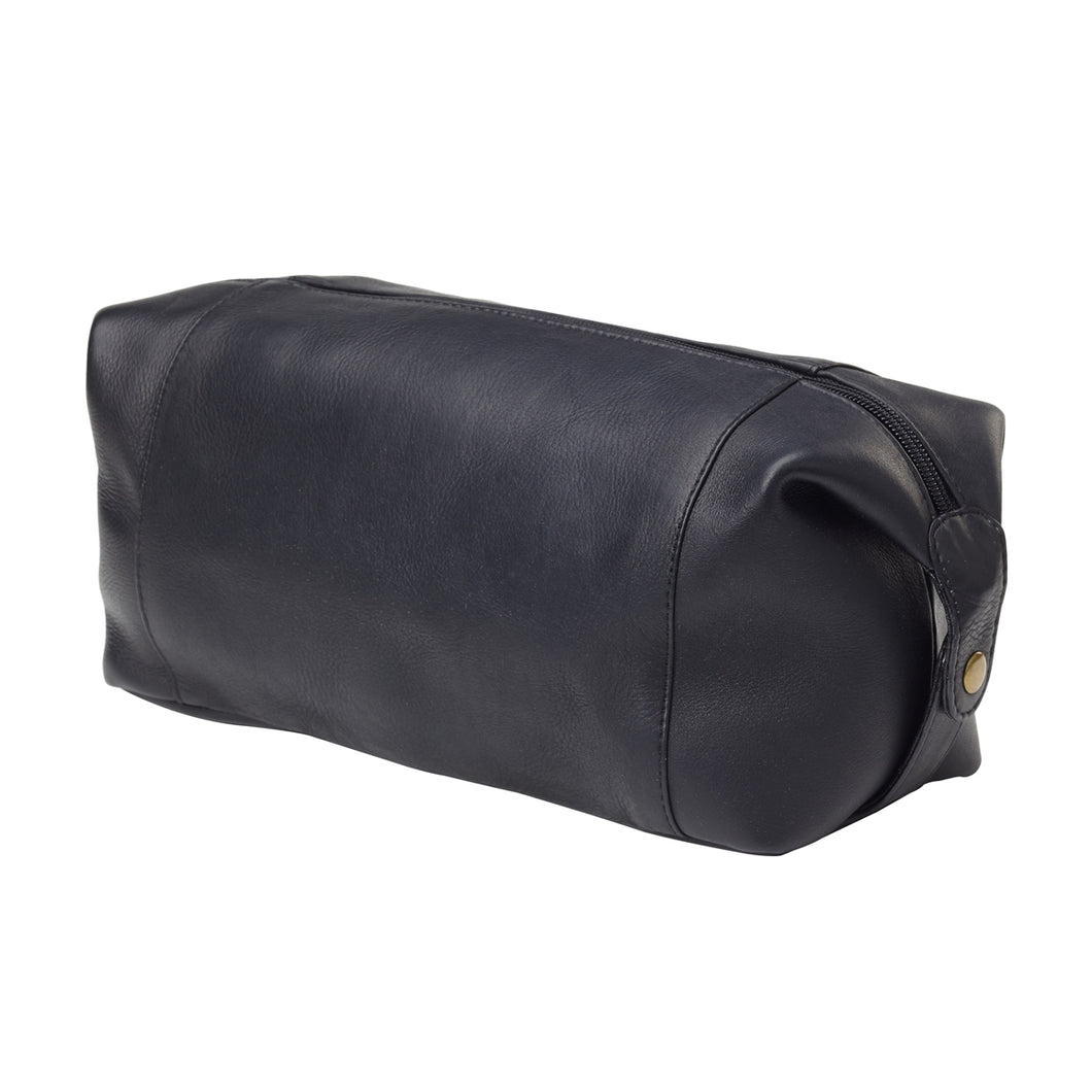 Collapsible Leather Snap Shave and Cosmetic Case