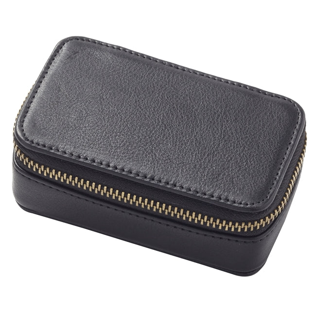 Small Leather Travel Zip Top Box