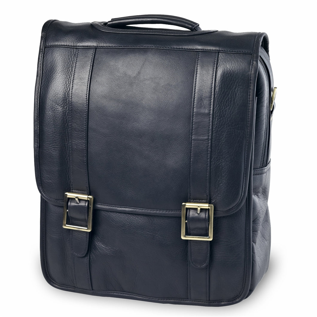 Leather Upright Porthole Briefcase Backpack