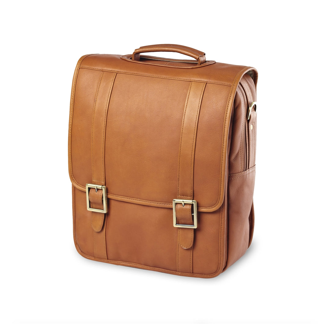 Leather Upright Porthole Briefcase Backpack