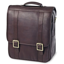 Load image into Gallery viewer, Leather Upright Porthole Briefcase Backpack
