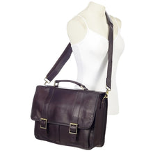 Load image into Gallery viewer, Classic Leather Flap Briefcase
