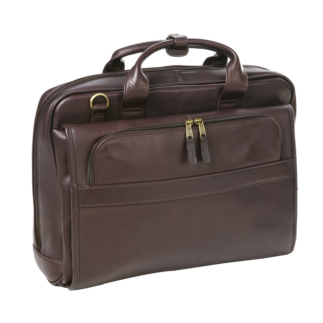 Leather Top Handle Accordion Briefcase