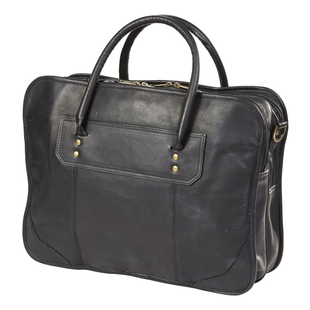 Leather Top Handle Laptop Briefcase