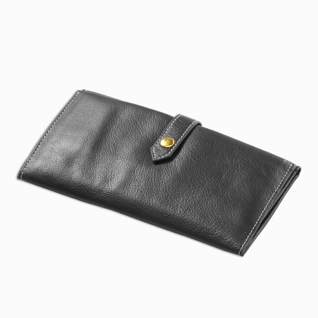Leather Snap Trifold Wallet
