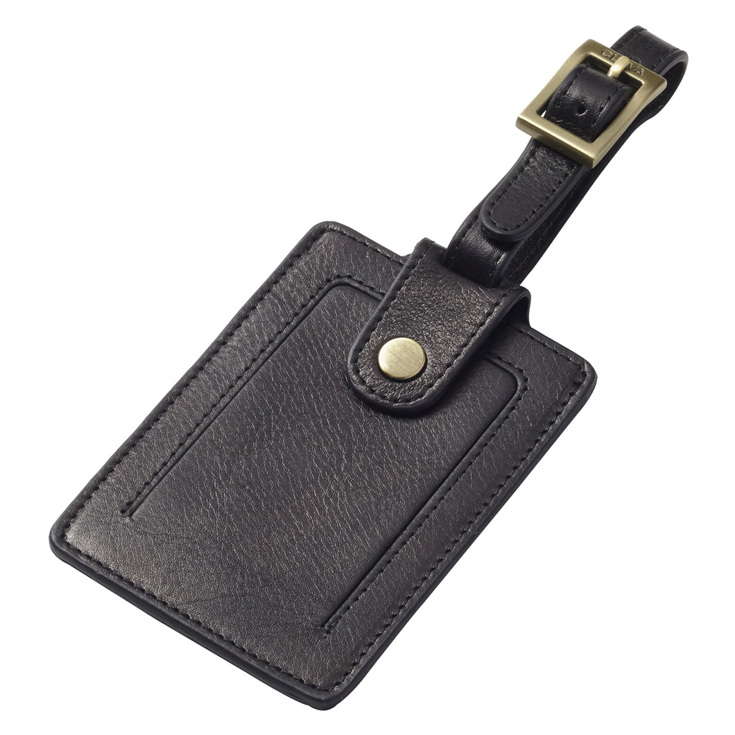 First Class Leather Snap Luggage Tag