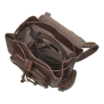 clava brown leather drawstring backpack Clava Urban Survival Leather Backpack Vachetta Tan