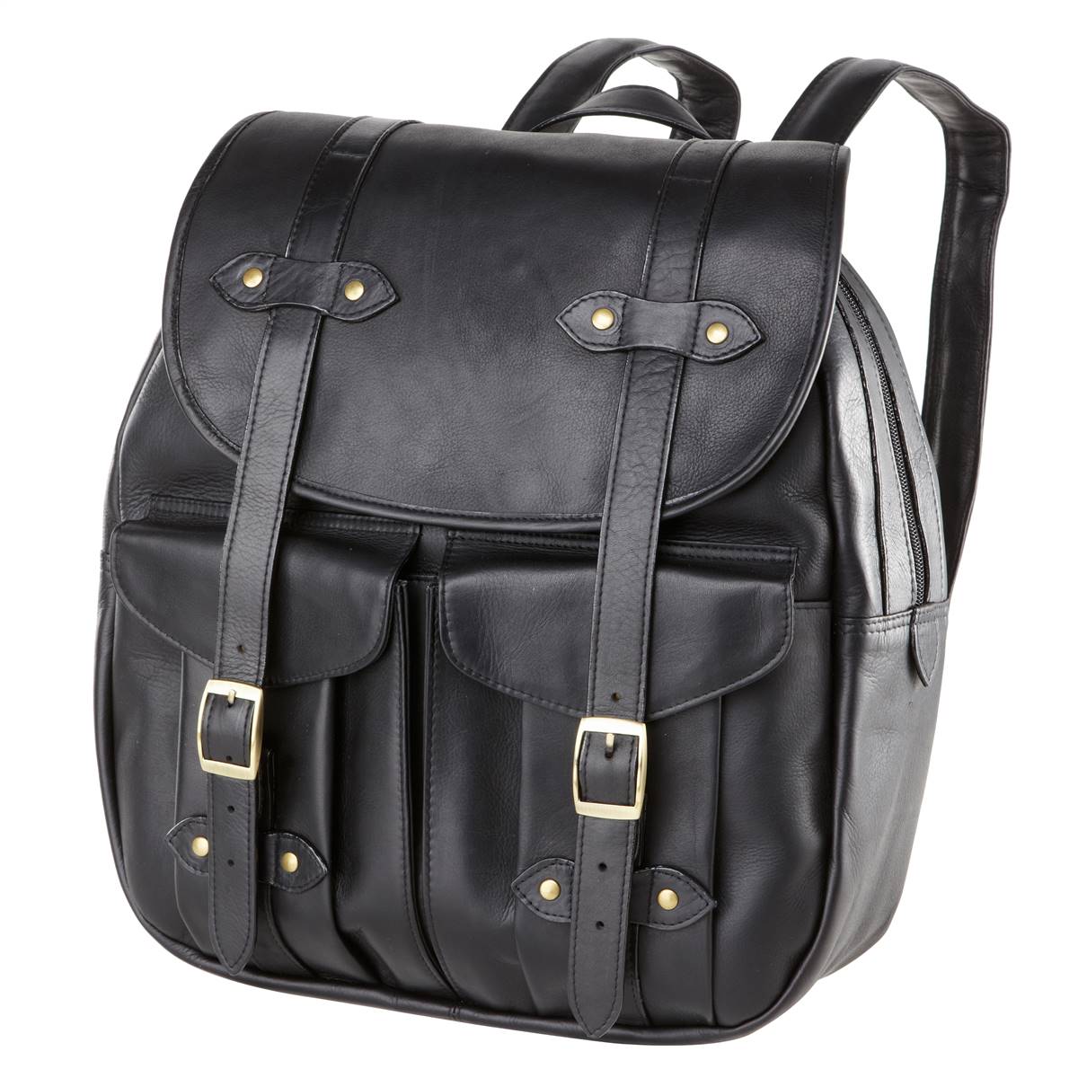 clava black leather drawstring backpack Clava 3231TAN Leather Rucksack