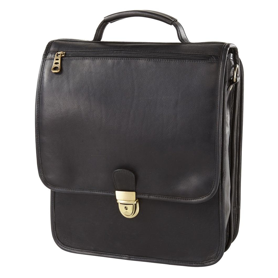 Vertical Buckle Leather Brief