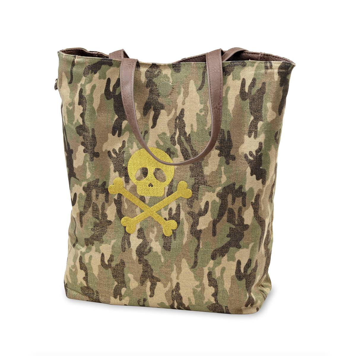 Glam Camo Tote with Skull –