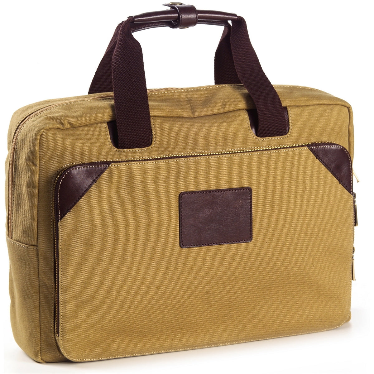 Canvas and Leather Top Handle Brief by Clava – CLAVA