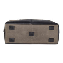 Load image into Gallery viewer, Waxed Canvas &amp; Leather Buckle Weekender - Grey
