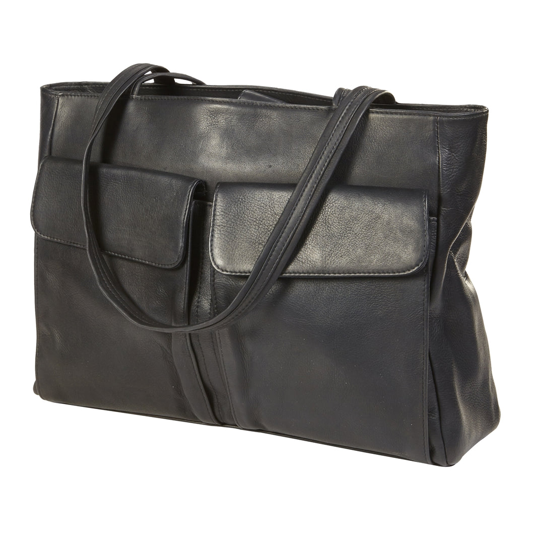 Two Pocket Leather Tote