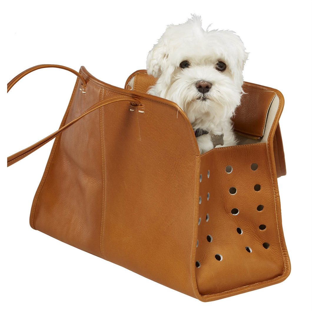 Pampered Pup Leather Dog Carrier
