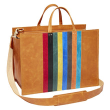 Load image into Gallery viewer, Iris Wide Striped Travel Tote
