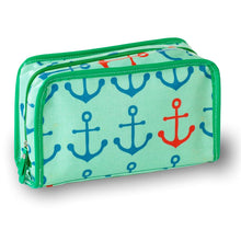 Load image into Gallery viewer, Wellie 2 Piece Cosmetic Case - Anchor Pattern
