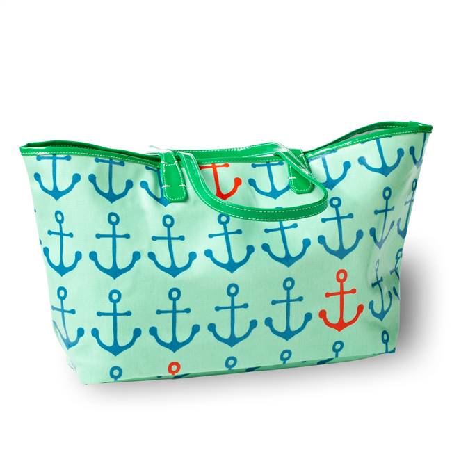 Wellie Market Tote - Anchor Pattern –