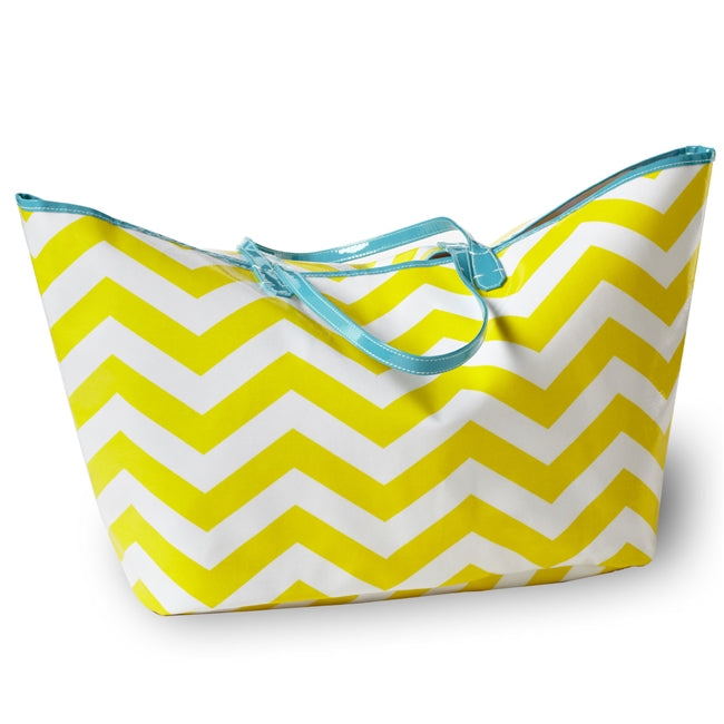 Wellie Chevron Resort Tote - Chevron Yellow –