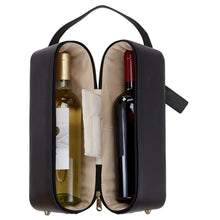 Load image into Gallery viewer, Leather Two Wine Bottle Holder
