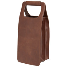 Load image into Gallery viewer, Leather Four Bottle Wine Carrier
