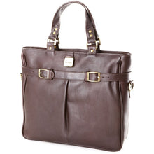 Load image into Gallery viewer, Leather Pleated Buckle Tote
