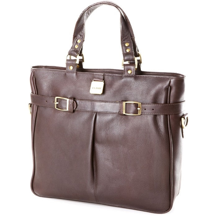 Leather Pleated Buckle Tote By Clava – CLAVA
