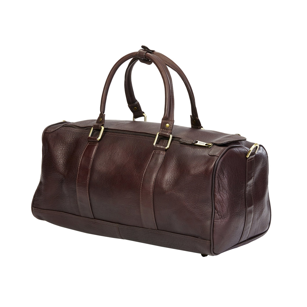 Simple Leather Barrel Gym Bag