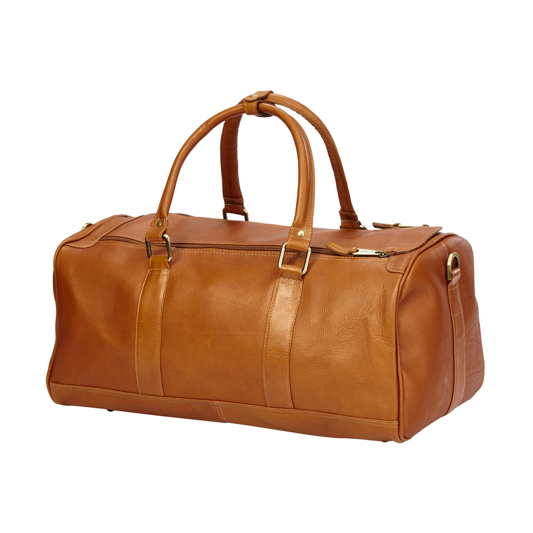 Simple Leather Barrel Gym Bag