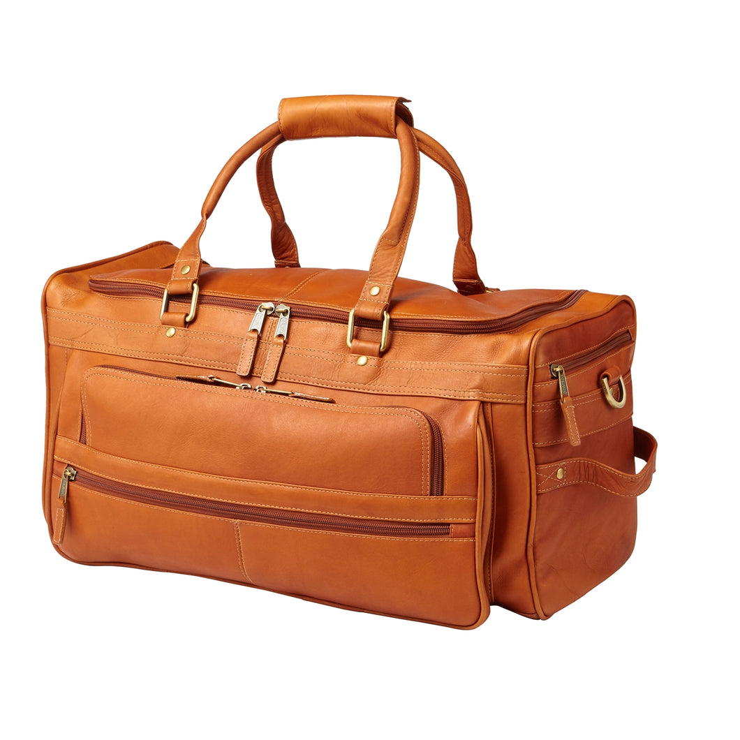 Multi-Compartment Leather Duffel