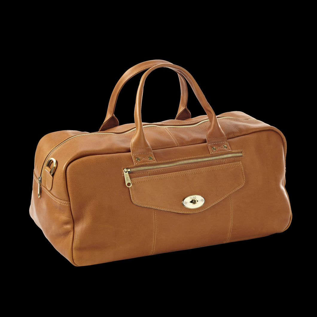 Leather Aviator Turnlock Duffel